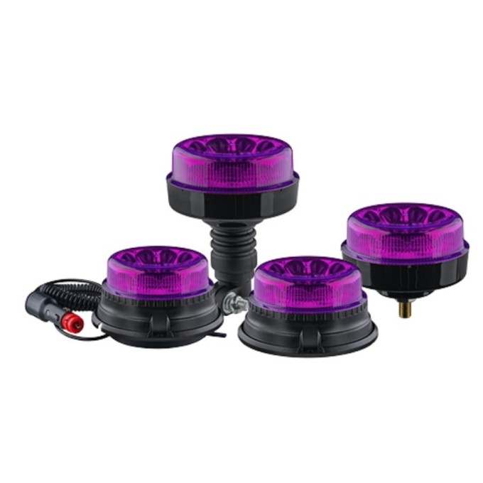 Girofar LED aerodinamic si foarte puternic 12 x 1W LED - Prindere cap de bara cu amortizor vibratii